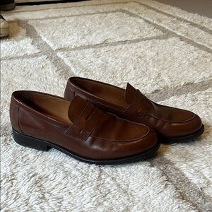 Elegant Brown Leather Slip-On Loafers